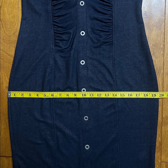 Vintage Intermission Y2K Navy Button-Up Sheath Midi Dress Size 8 Retro Grunge - Picture 7 of 11